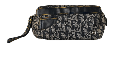 Christian Dior Vintage Pouch, &pound;295, Accessories, Beige/Blue, Canvas, Front view